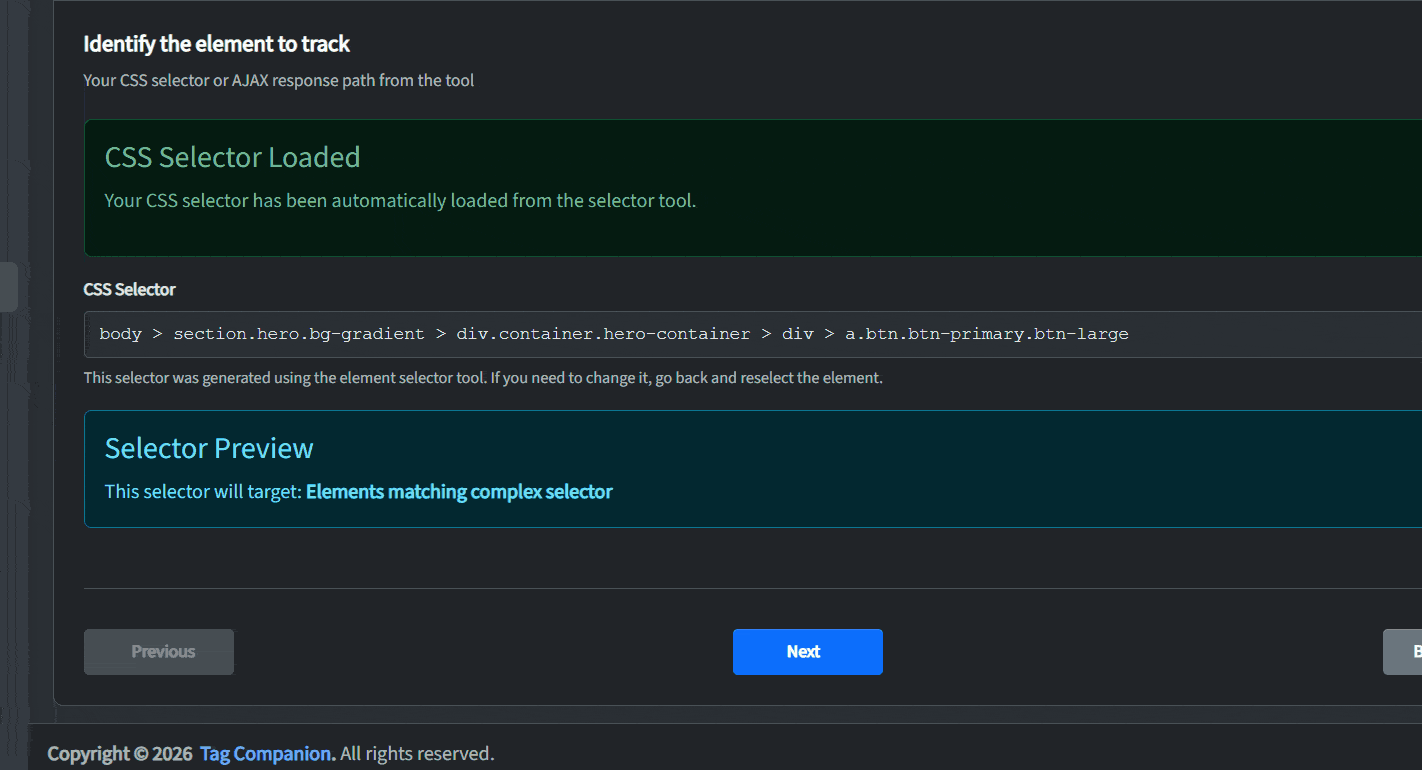Point-and-click selector demo
